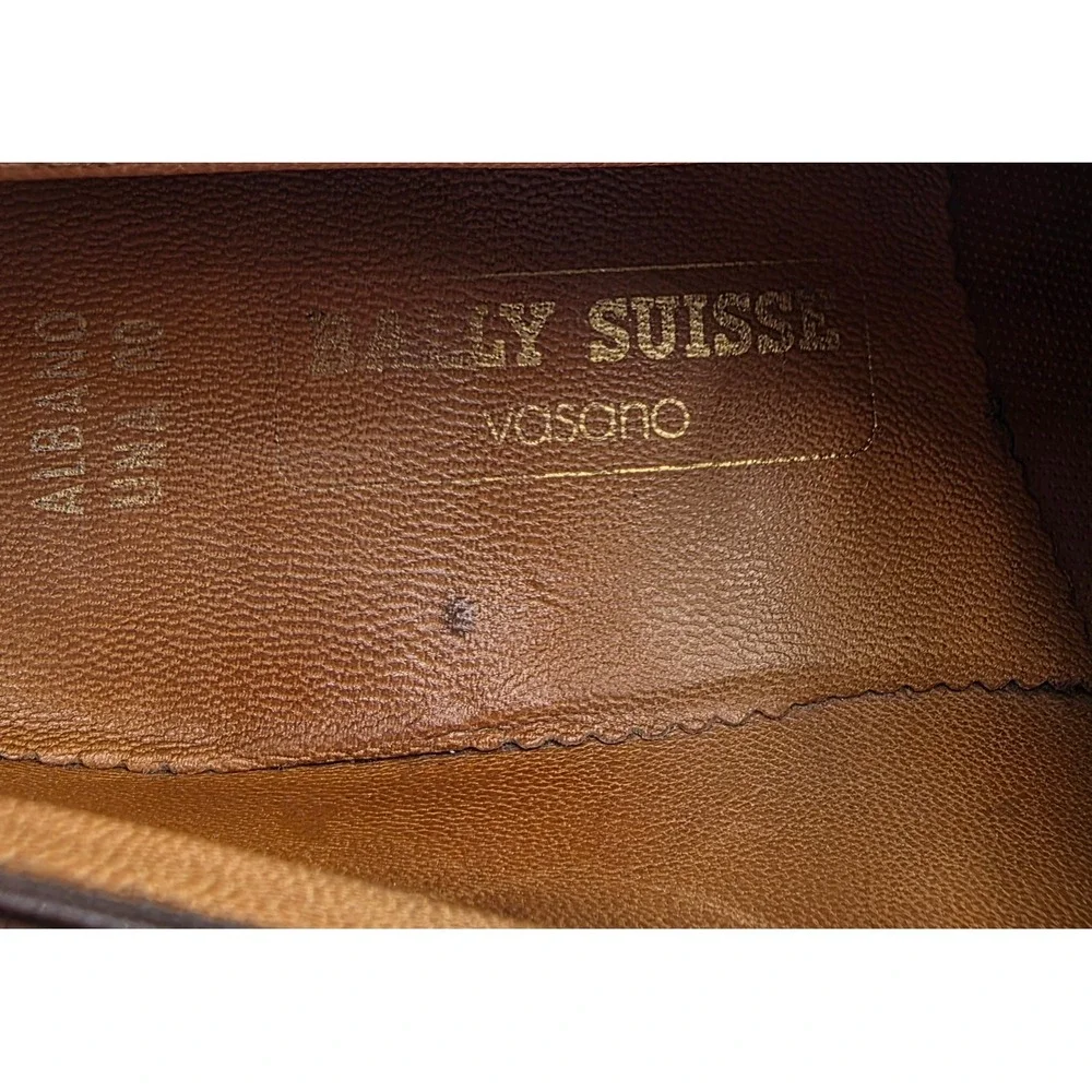 Bally Suisse Vasano Albano Men's Burgundy Leather Cap Toe Derby Shoes Size 8 F
